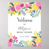 国はっきりしたフローラ水の色の歓迎ブライダル ポスター (正面)