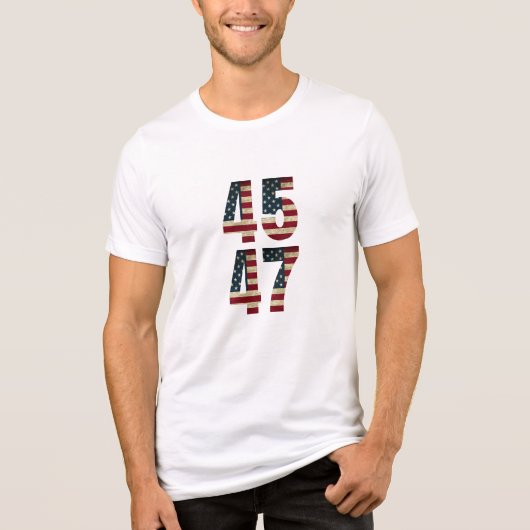 🇺🇸国はっきりした際声明 – 45~47 🇺🇸 トライブレンドTシャツ (正面)