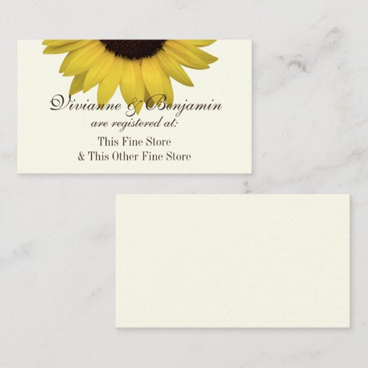 国ひまわりギフトレジストリ情報エンクロージャ エンクロージャーカード (正面/裏面)