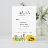 国ひまわりメニュー選択RSVPカード 出欠カード (スタンド正面)