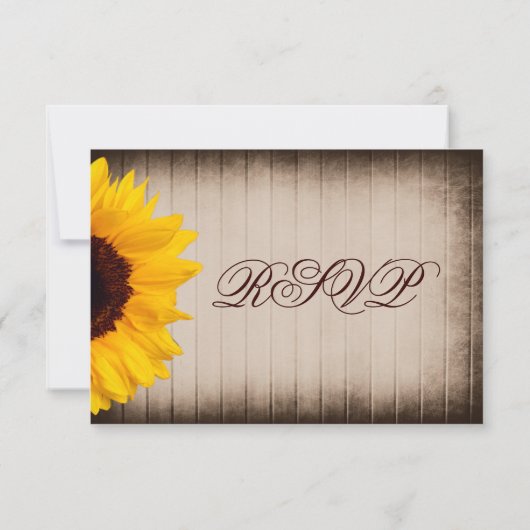 国ひまわり素朴結婚式RSVPカード 出欠カード (裏面)