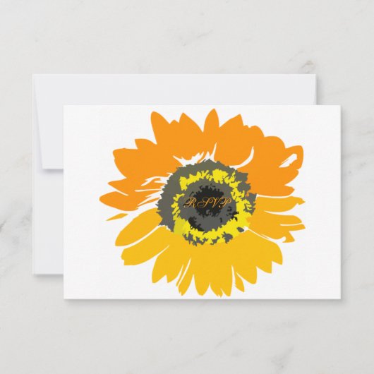 国ひまわり素朴結婚式RSVPカード 出欠カード (正面)