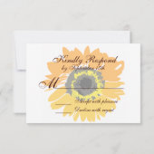 国ひまわり素朴結婚式RSVPカード 出欠カード (裏面)