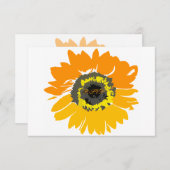 国ひまわり素朴結婚式RSVPカード 出欠カード (正面/裏面)