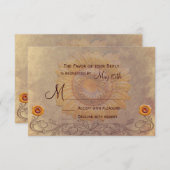 国ひまわり素朴結婚式RSVPカード 出欠カード (正面/裏面)