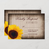 国ひま素朴わり木式ウェディングRSVPカード 出欠カード (正面/裏面)