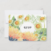 国ひま素朴わり花結婚式RSVPカード 出欠カード (正面)