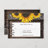 国ひま素朴わ花木婚式RSVPカード 出欠カード (正面/裏面)