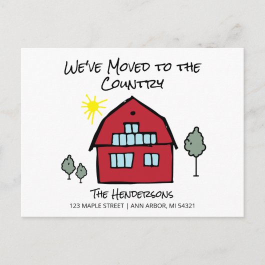 国への引っ越しましたの移動発表 ポストカード (正面)