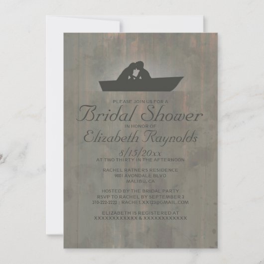 国を彩る ボートの ブライダルシャワーの招待状 招待状 (正面)