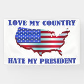 国を愛せよ大統領を憎む 横断幕 (横)