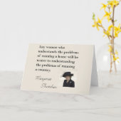 国を走るマーガレット・サッチャーの引用文"… " カード (黄色い花)