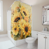 国アメリ素朴カーナひまわりシャワーカーテン シャワーカーテン (インサイチュ)