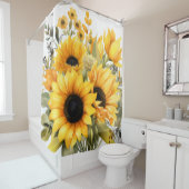 国アメリ素朴カーナひまわりシャワーカーテン シャワーカーテン (インサイチュ)