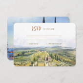 国イタリアン側の水彩結婚式RSVPカード 招待状 (正面/裏面)