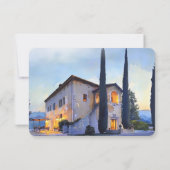 国イタリアン側の水彩結婚式RSVPカード 招待状 (裏面)