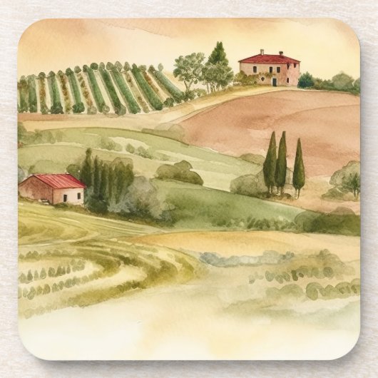 国イタリアン側の風光明媚なイタリアの水色 コースター (正面)