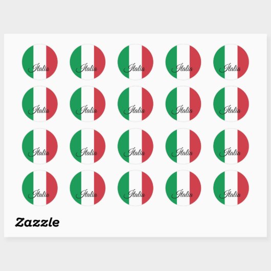 国イタリアン国国旗のシール,イタリア ラウンドシール (シート)