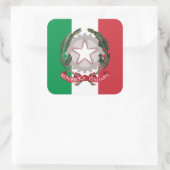 国イタリアン旗、イタリア国旗 スクエアシール (バッグ)