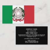 国イタリアン旗、イタリア国旗 名刺 (正面/裏面)