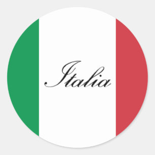 国イタリアン旗 – イタリア国旗 – Italia ラウンドシール