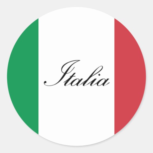 国イタリアン旗 – イタリア国旗 – Italia ラウンドシール (正面)