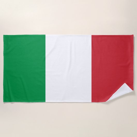 国イタリアン旗（イタリア） ビーチタオル (正面)