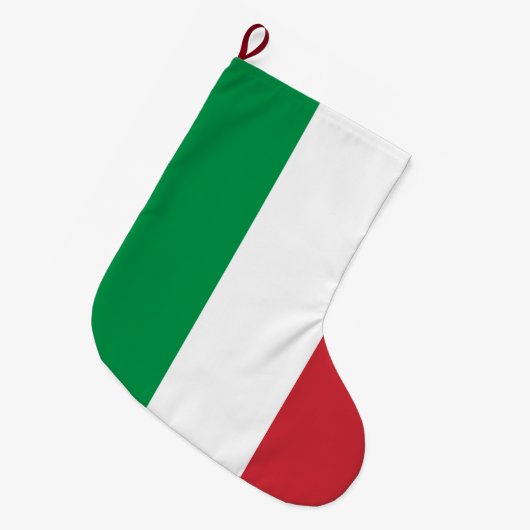 国イタリアン旗（イタリア） ラージクリスマスストッキング (正面 (吊り時))