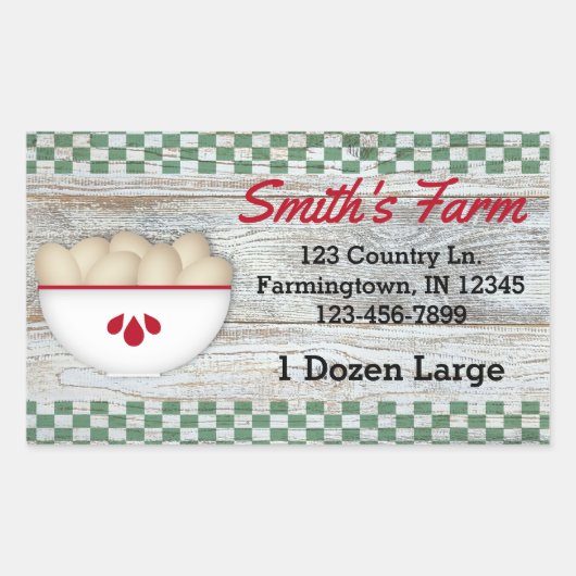 国エッグカスタムステッカー 長方形シール (正面)