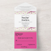 国エレガントお洒落夏のフローラ結婚 オールインワン招待状 (内側)