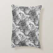国エレガントフランスのの白黒フローラ アクセントクッション (裏面(縦))