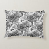 国エレガントフランスのの白黒フローラ アクセントクッション (裏面)