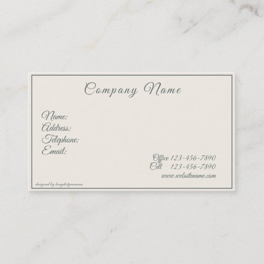 国エレガントフランスの金ゴールドのフィルタバラ 名刺 (裏面)