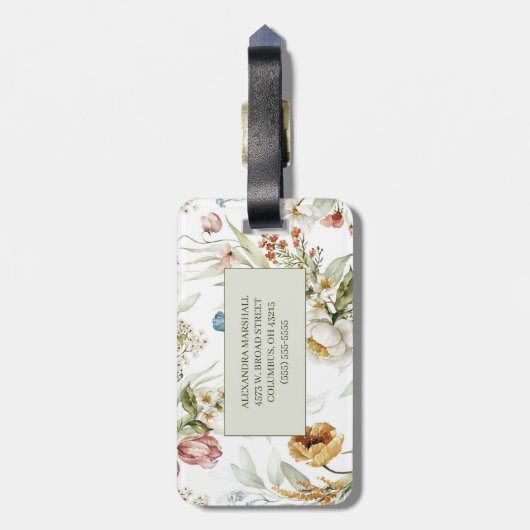 国エレガントフローラ両面 ラゲッジタグ (裏面縦)