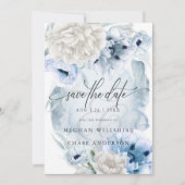 国エレガントフローラ水彩青い花 セーブザデート (正面)