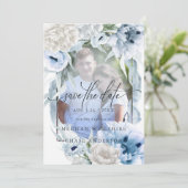 国エレガントフローラ水彩青い花 セーブザデート (スタンド正面)