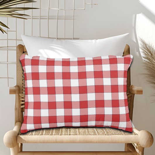 国エレガント側ピクニックホワイトレッド市松模様に アクセントクッション