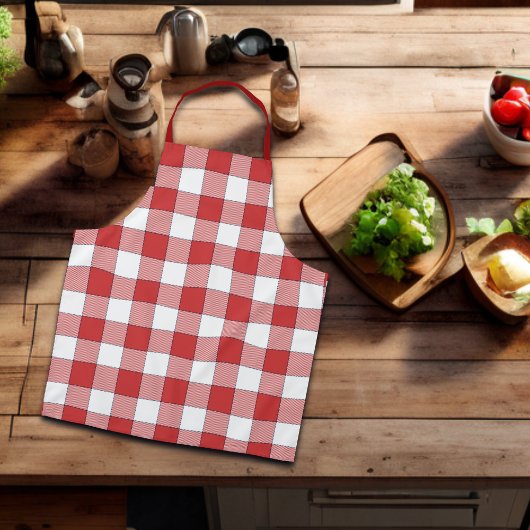 国エレガント側ピクニックホワイトレッド市松模様に エプロン