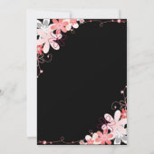 国エレガント素朴バラブラックフローラ結婚ズ 招待状 (裏面)