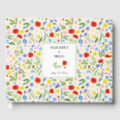 国エレガント素朴フローラ署名結婚の ゲストブック (正面)