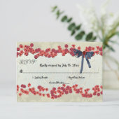 国エレガント素朴ボホサマーフローラ結婚ズ 出欠カード (スタンド正面)