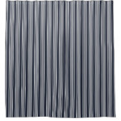 国エレガント航海の海軍と白ストライプ シャワーカーテン (正面)