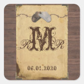 国カウボーイ素朴ハットのモノグラムシール スクエアシール (正面)