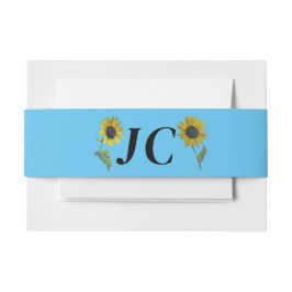 国カジュアルのヒマワリ結婚とイニシャル 招待状ベリーバンド