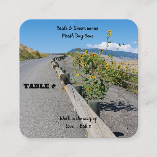 国カジュアル西の道路のフラワーテーブル番号 エンクロージャーカード (正面)