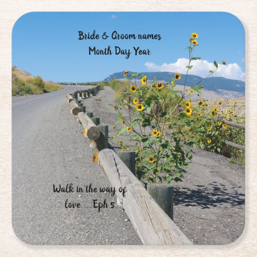 国カジュアル西山道花壇 スクエアペーパーコースター (正面)