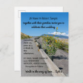 国カジュアル西道路黄色ひま結婚わ インビテーションポストカード (正面/裏面)