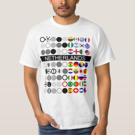 国カスタマイズ名TシャツのWorld Socker旗 Tシャツ (正面)