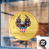 国カスタマイズ国イーグル米国国旗の金ゴールド ウィンドウサイン (カフェ窓)