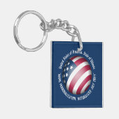 国カスタマイズ国国旗、青と白 キーホルダー (正面左)